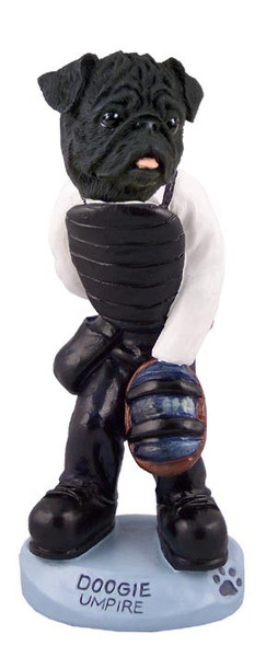 Black Pug Umpire Doogie Collectible Dog Figurine