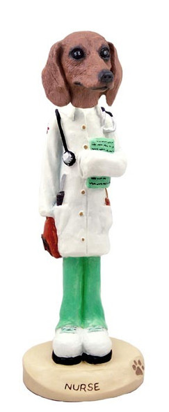Red Dachshund Nurse Doogie Collectible Dog Figurine
