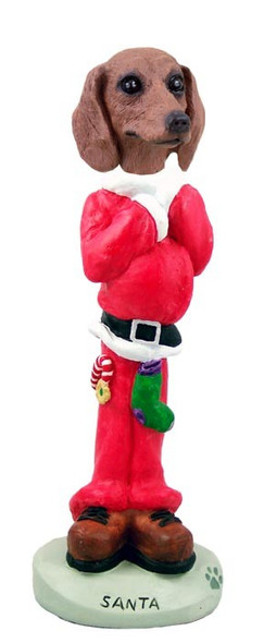 Red Dachshund Santa Doogie Collectible Dog Figurine