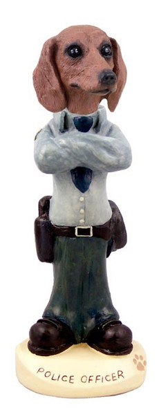 Red Dachshund Police Doogie Collectible Dog Figurine