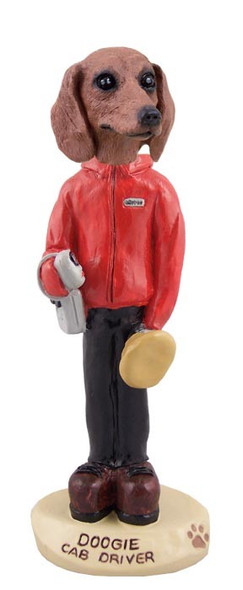 Red Dachshund Cab Driver Doogie Collectible Dog Figurine