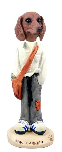 Red Dachshund Mail Carrier Doogie Collectible Dog Figurine