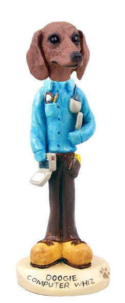 Red Dachshund Computer Whiz Doogie Collectible Dog Figurine