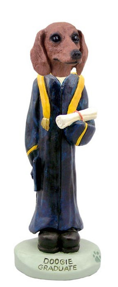 Red Dachshund Graduate Doogie Collectible Dog Figurine