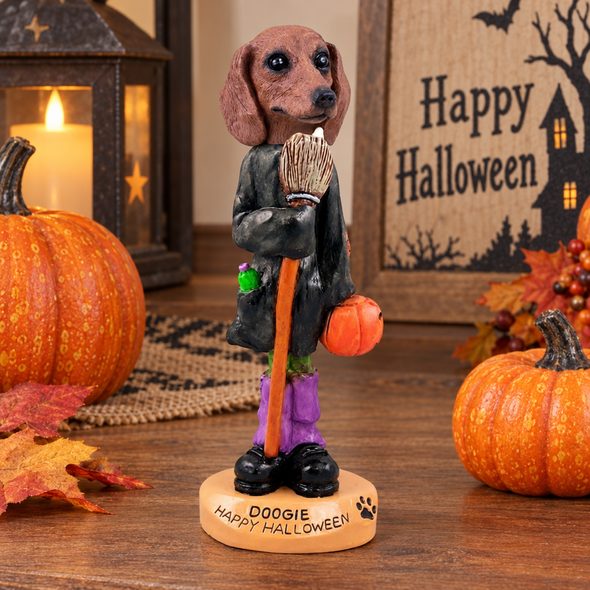 Red Dachshund Happy Halloween Doogie Collectible Dog Figurine