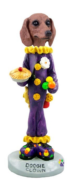 Red Dachshund Clown Doogie Collectible Dog Figurine
