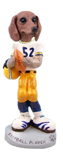 Red Dachshund Football Player Doogie Collectible Dog Figurine