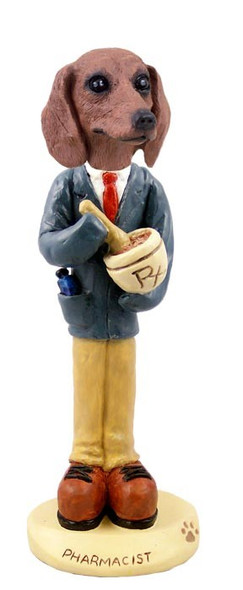 Red Dachshund Pharmacist Doogie Collectible Dog Figurine