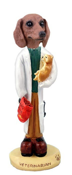 Red Dachshund Veterinarian Doogie Collectible Dog Figurine
