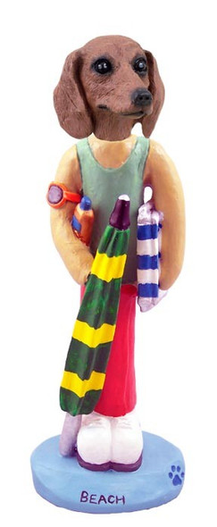 Red Dachshund Beach Doogie Collectible Dog Figurine