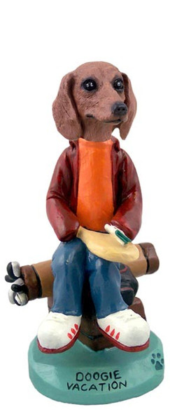 Red Dachshund Vacation Doogie Collectible Dog Figurine