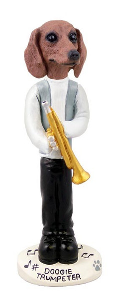 Red Dachshund Trumpeter Doogie Collectible Dog Figurine