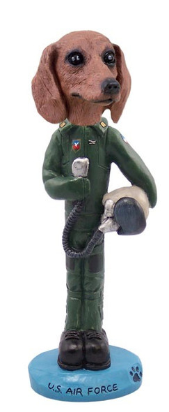 Red Dachshund U S Air Force Doogie Collectible Dog Figurine