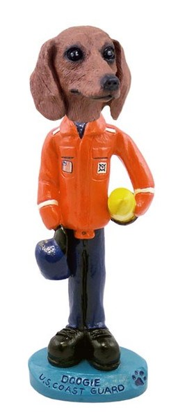 Red Dachshund U S Coast Guard Doogie Collectible Dog Figurine