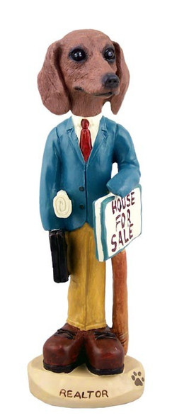 Red Dachshund Male Realtor Doogie Collectible Dog Figurine
