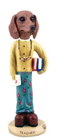Red Dachshund Female Teacher Doogie Collectible Dog Figurine