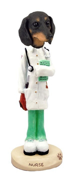 Black Dachshund Nurse Doogie Collectible Dog Figurine