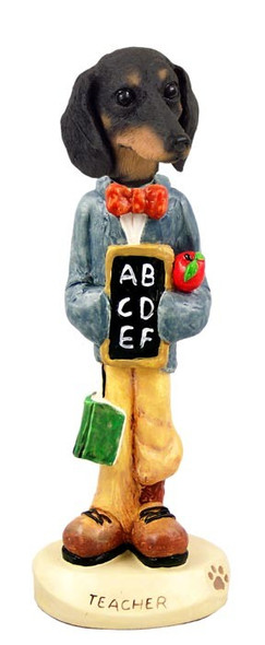 Black Dachshund Teacher Doogie Collectible Dog Figurine