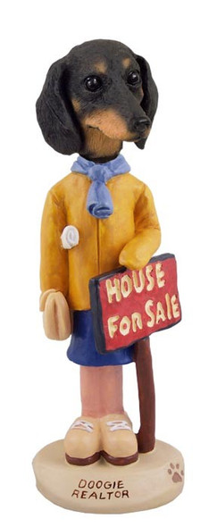 Black Dachshund Female Realtor Doogie Collectible Dog Figurine