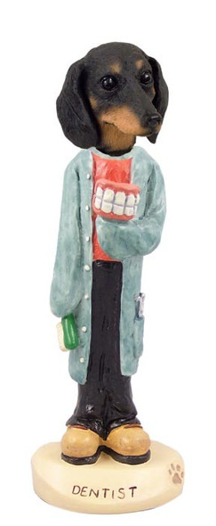 Black Dachshund Dentist Doogie Collectible Dog Figurine