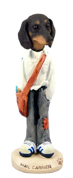 Black Dachshund Mail Carrier Doogie Collectible Dog Figurine