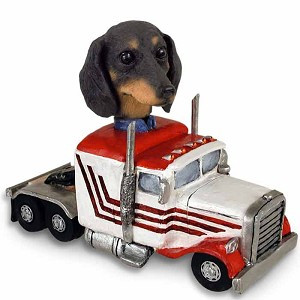 Black Dachshund Truck Tractor Doogie Collectible Dog Figurine