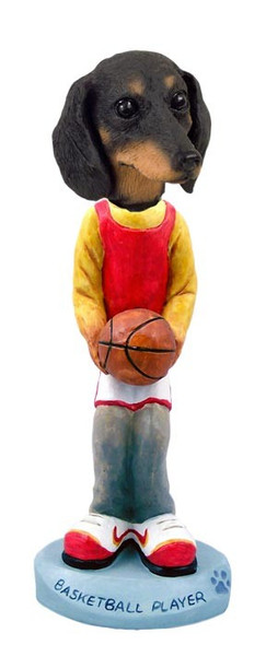 Black Dachshund Basketball Doogie Collectible Dog Figurine