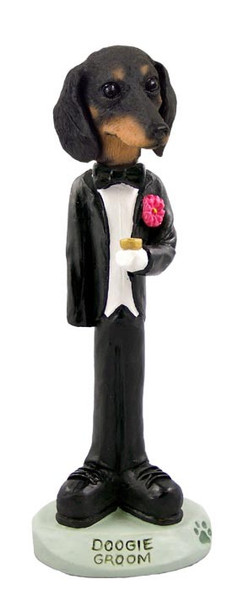 Black Dachshund Groom Doogie Collectible Dog Figurine