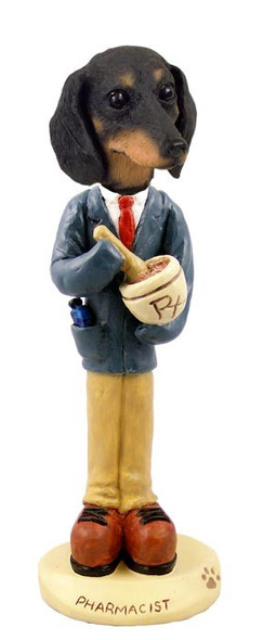 Black Dachshund Pharmacist Doogie Collectible Dog Figurine