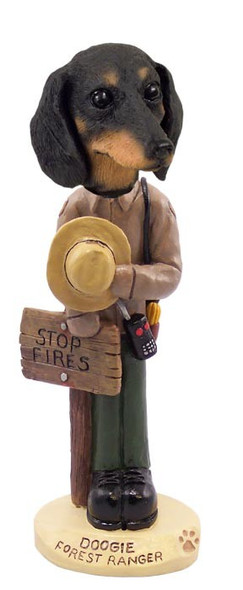 Black Dachshund Forest Ranger Doogie Collectible Dog Figurine