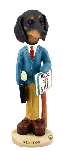 Black Dachshund Male Realtor Doogie Collectible Dog Figurine