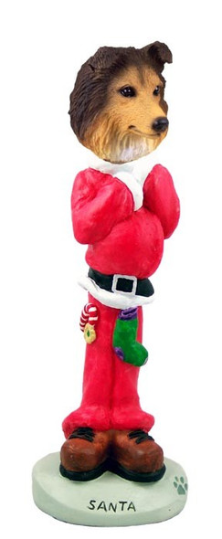 Sable Sheltie Santa Doogie Collectible Dog Figurine