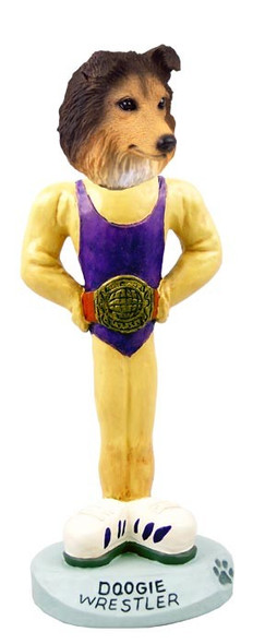 Sable Sheltie Wrestler Doogie Collectible Dog Figurine