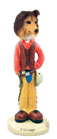 Sable Sheltie Cowboy Doogie Collectible Dog Figurine