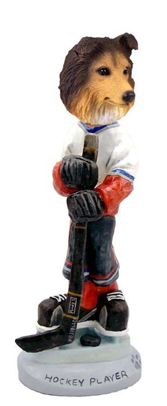 Sable Sheltie Hockey Player Doogie Collectible Dog Figurine