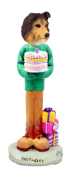 Sable Sheltie Birthday Doogie Collectible Dog Figurine