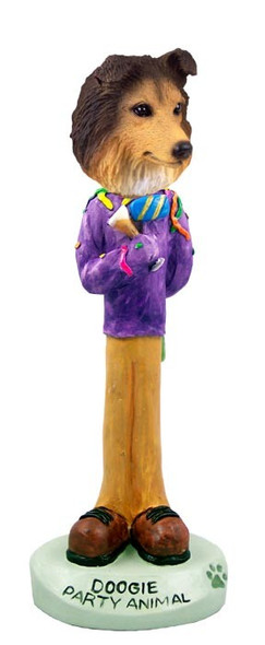 Sable Sheltie Party Animal Doogie Collectible Dog Figurine