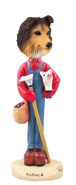 Sable Sheltie Farmer Doogie Collectible Dog Figurine