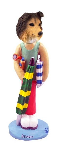 Sable Sheltie Beach Doogie Collectible Dog Figurine