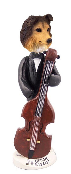Sable Sheltie Bassist Doogie Collectible Dog Figurine