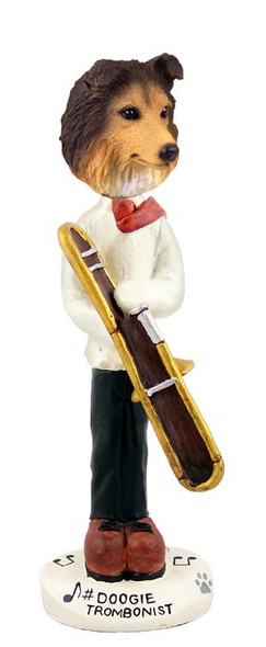 Sable Sheltie Trombonist Doogie Collectible Dog Figurine