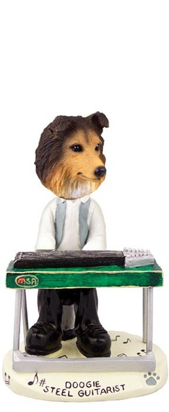Sable Sheltie Steel Guitarist Doogie Collectible Dog Figurine