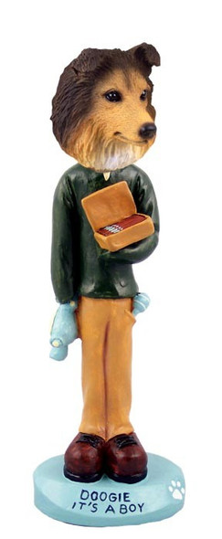 Sable Sheltie It's a Boy Doogie Collectible Dog Figurine