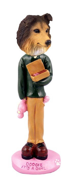 Sable Sheltie It's a Girl Doogie Collectible Dog Figurine