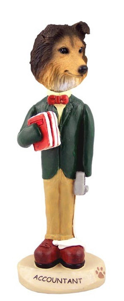 Sable Sheltie Male Accountant Doogie Collectible Dog Figurine