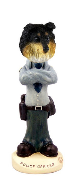 Tricolor Sheltie Police Doogie Collectible Dog Figurine