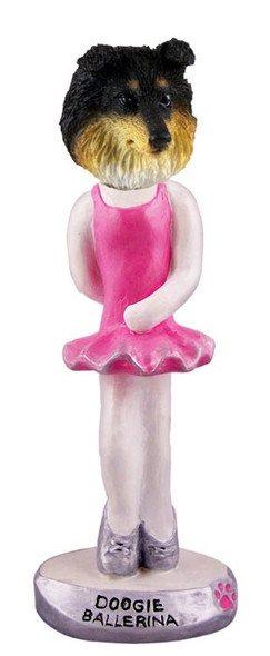Tricolor Sheltie Ballerina Doogie Collectible Dog Figurine