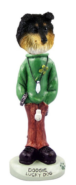 Tricolor Sheltie Lucky Doogie Collectible Dog Figurine