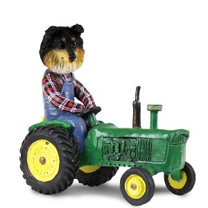 Tricolor Sheltie Tractor Doogie Collectible Dog Figurine