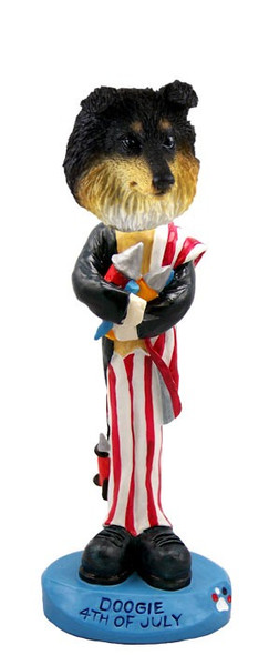 Tricolor Sheltie 4th of July Doogie Collectible Dog Figurine